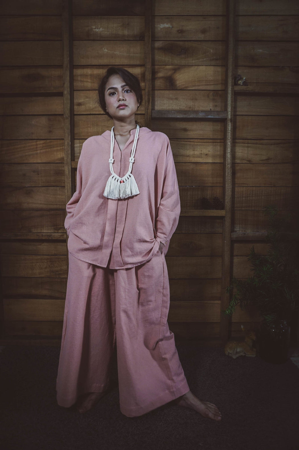 RAIA linen pants / salmon