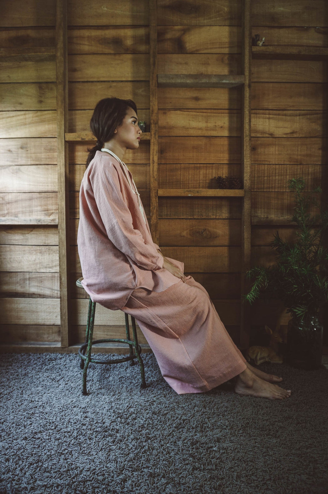 RAIA linen pants / salmon