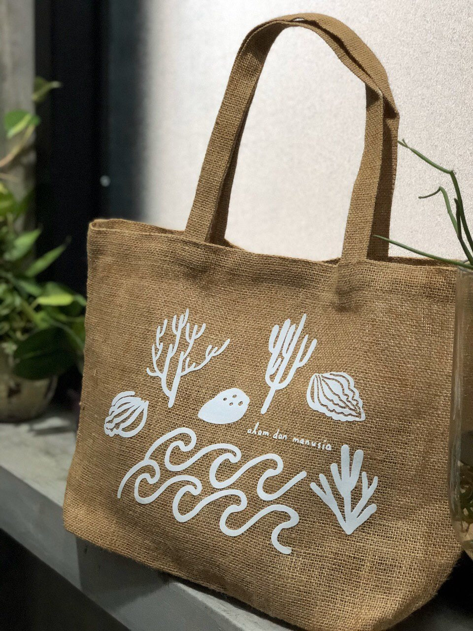Jute Tote Bag / Ombak